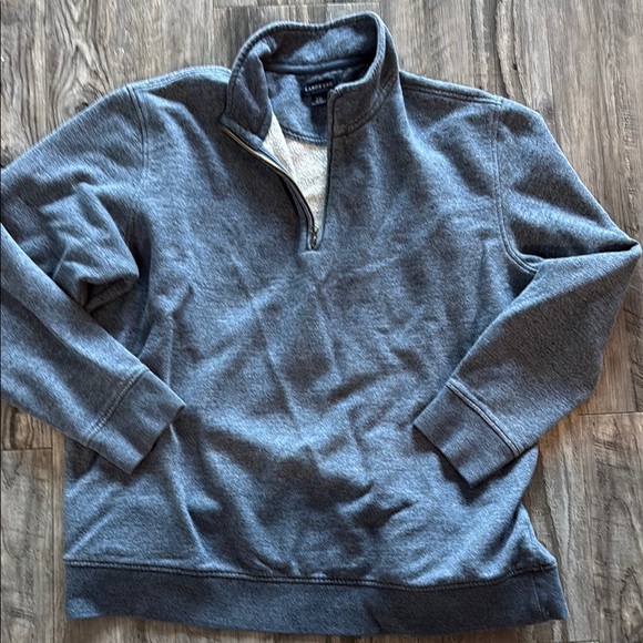 Lands’ Men's blue Quarter-Zip Sweatshirt - Picture 1 of 4